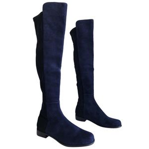 Suede over the knee boot (navy)